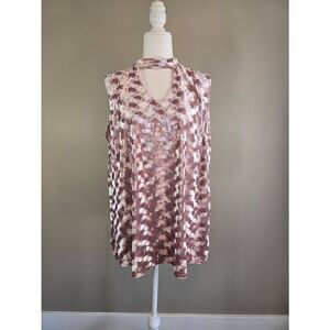 Amana Top Sz 2X Dusty Pink Velour